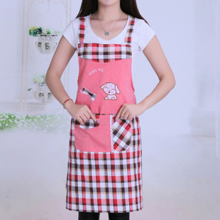 带长袖 无袖 防水拉链兜纯棉布艺家居厨房吊带款 做饭围裙纯棉背心式