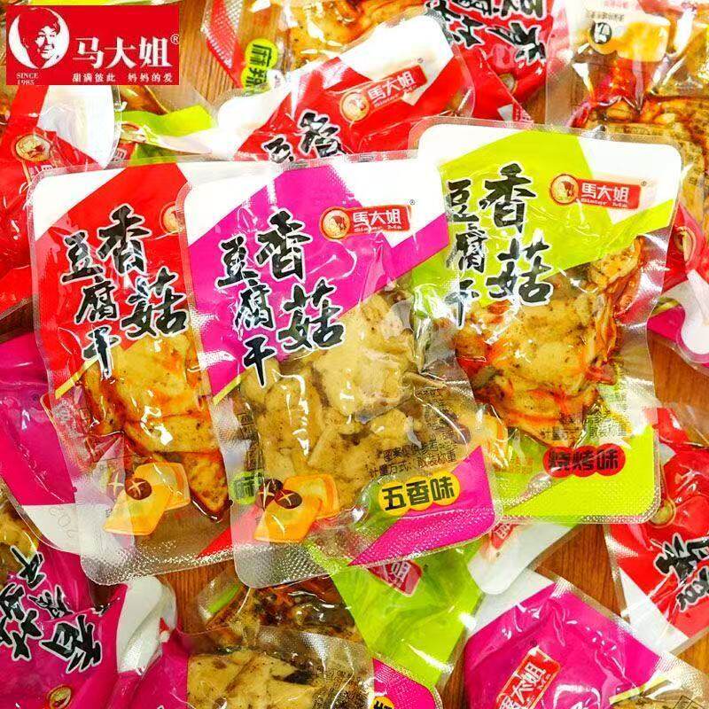 马大姐香菇豆腐干500g五香麻辣鸡汁烧烤味网红儿童休闲解馋零食品