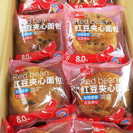 泓一红豆夹心面包软糯香甜老少皆宜夹心面包营养休闲早餐糕点心