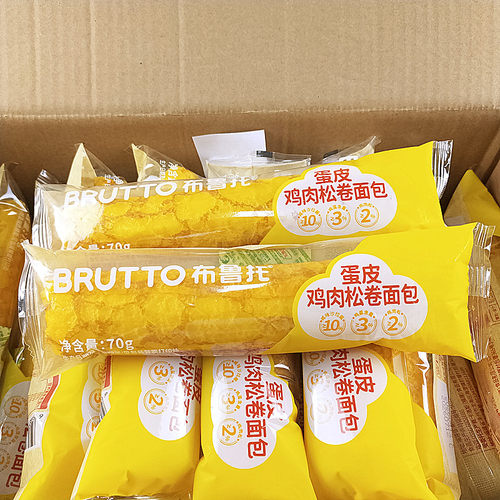 布鲁托70g蛋皮鸡肉松卷面包