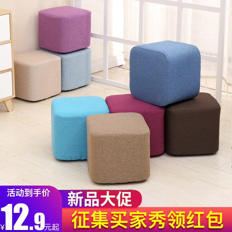 实木布艺换鞋凳时尚凳子创意沙发凳茶几凳墩子圆凳家用小板凳搁脚|ruв категории жилой мебели, места категории, стул, низкий табурет - от Buy2taobao.com для оказания профессиональной услуги покупки агента Taobao