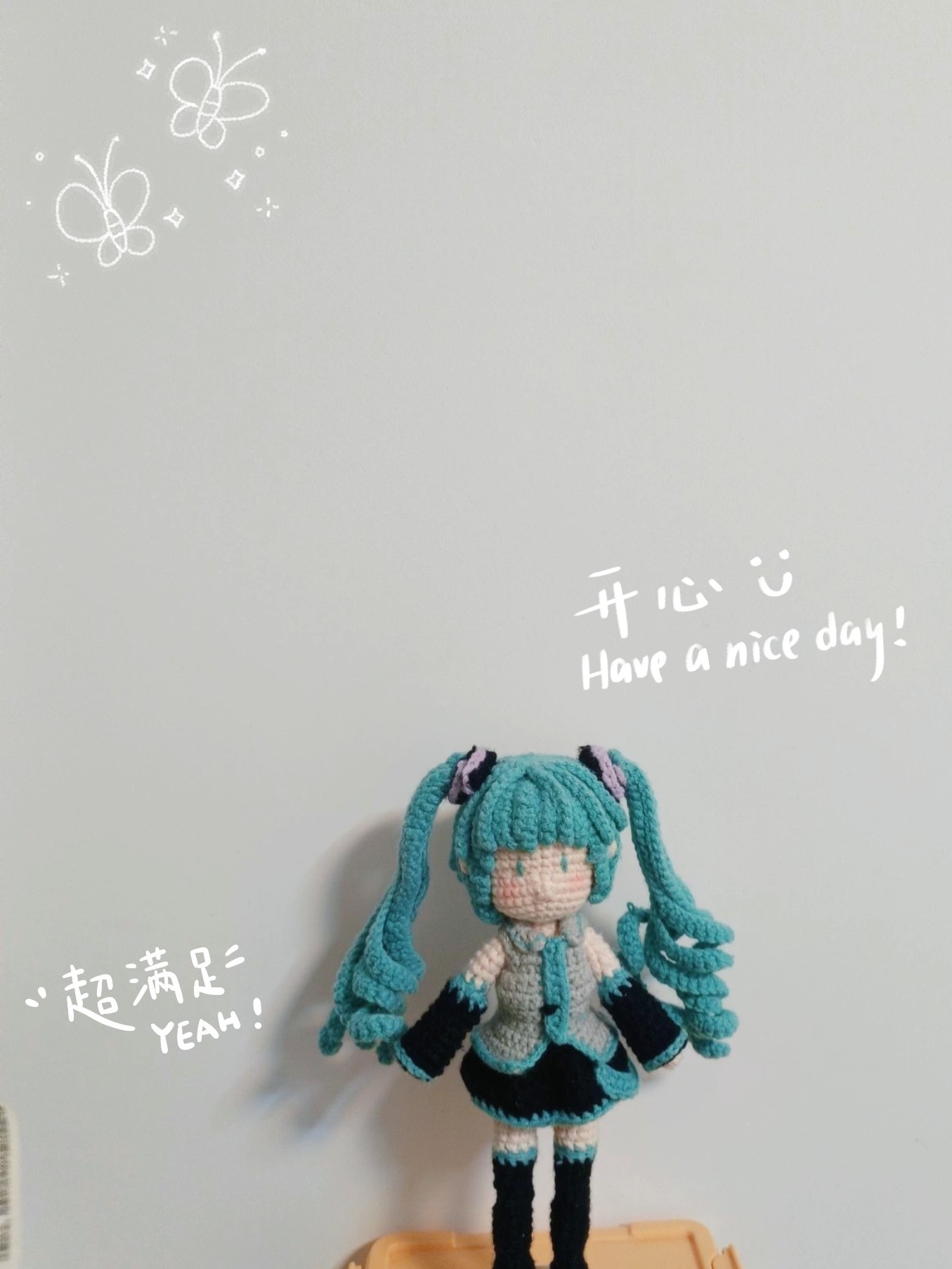 手工钩织初音未来玩偶蓝色双马尾创意玩偶