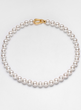 CHAOJISHI 正圆珍珠项链女法式轻奢小众高级感颈链送妈妈女友礼物