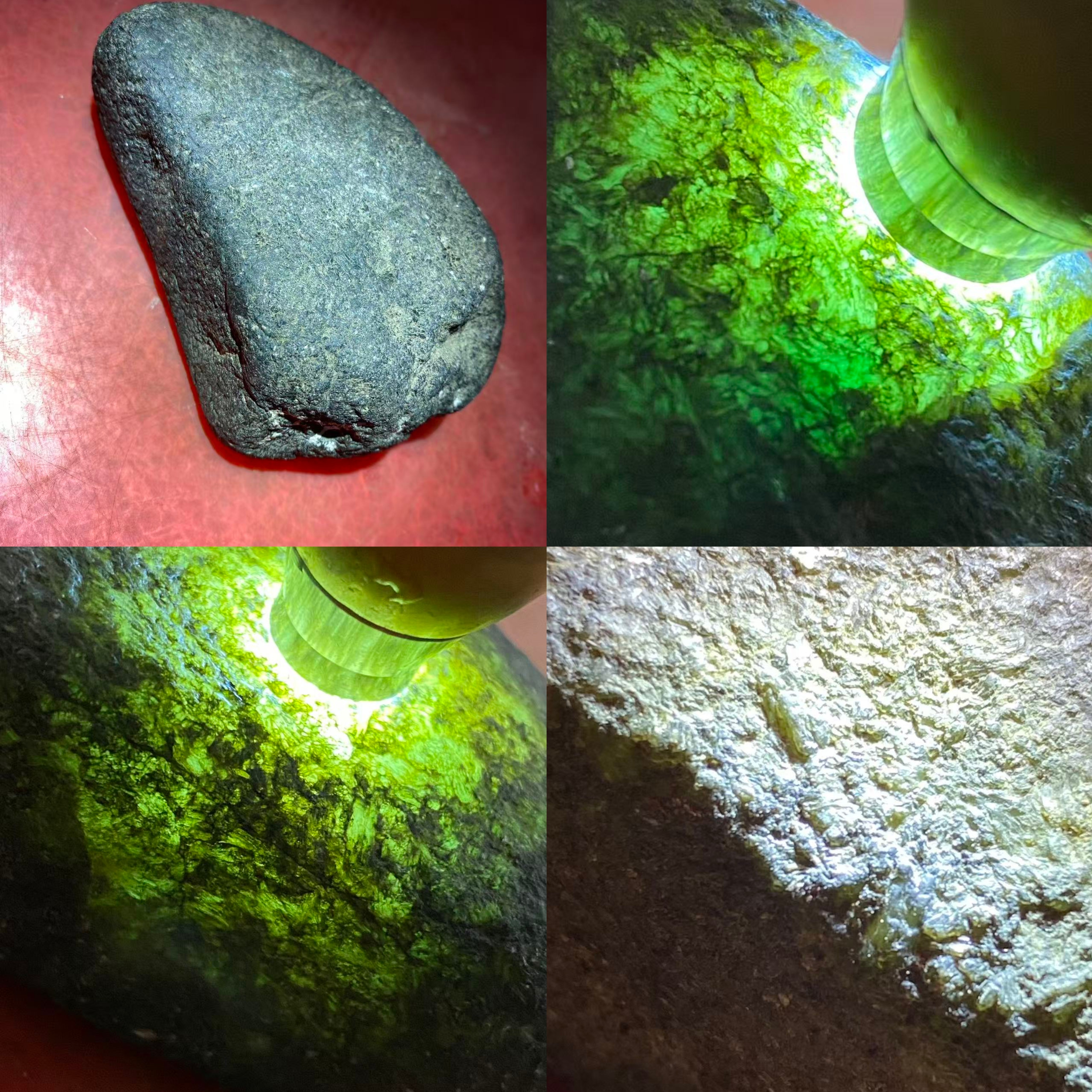 天然A货翡翠原石老皮莫西沙全身脱沙正冰飘花白雾冰渣牌子挂件料
