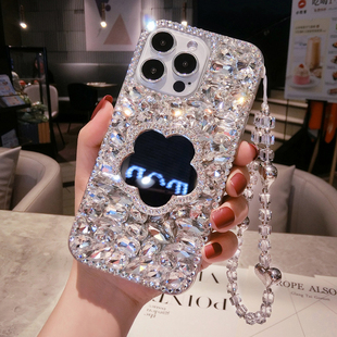 镜子支架vivoS19镶钻手机壳奢华新款X100S带钻石闪x90Pro+全包软S18保护套防摔S17高级女S16水晶链S15潮牌S12