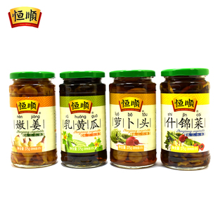 恒顺酱菜375g*4瓶嫩姜什锦菜萝卜头乳黄瓜镇江特产小菜下饭菜包邮