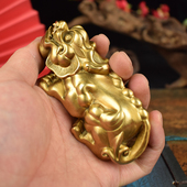 纯铜威猛貔貅把玩手把件办公桌面精美小摆件收藏工艺品书房镇纸