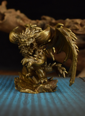 黄铜实心创意怪物猎人灭尽龙摆件