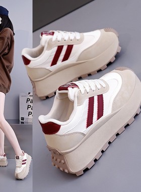 厚底小白鞋女款春季2025新款爆款运动休闲鞋百搭韩版板鞋HL-871-1