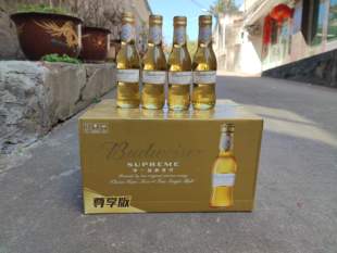 百威金尊啤酒尊享版金樽单一麦芽锡纸包装迷你小瓶200ml*24瓶整箱