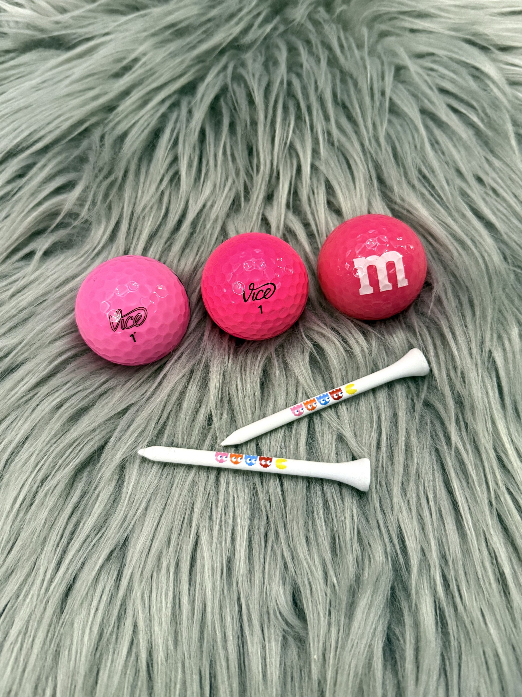 现货原装进口双荧光粉色vice vs 粉色m豆高尔夫球限量版全新新球