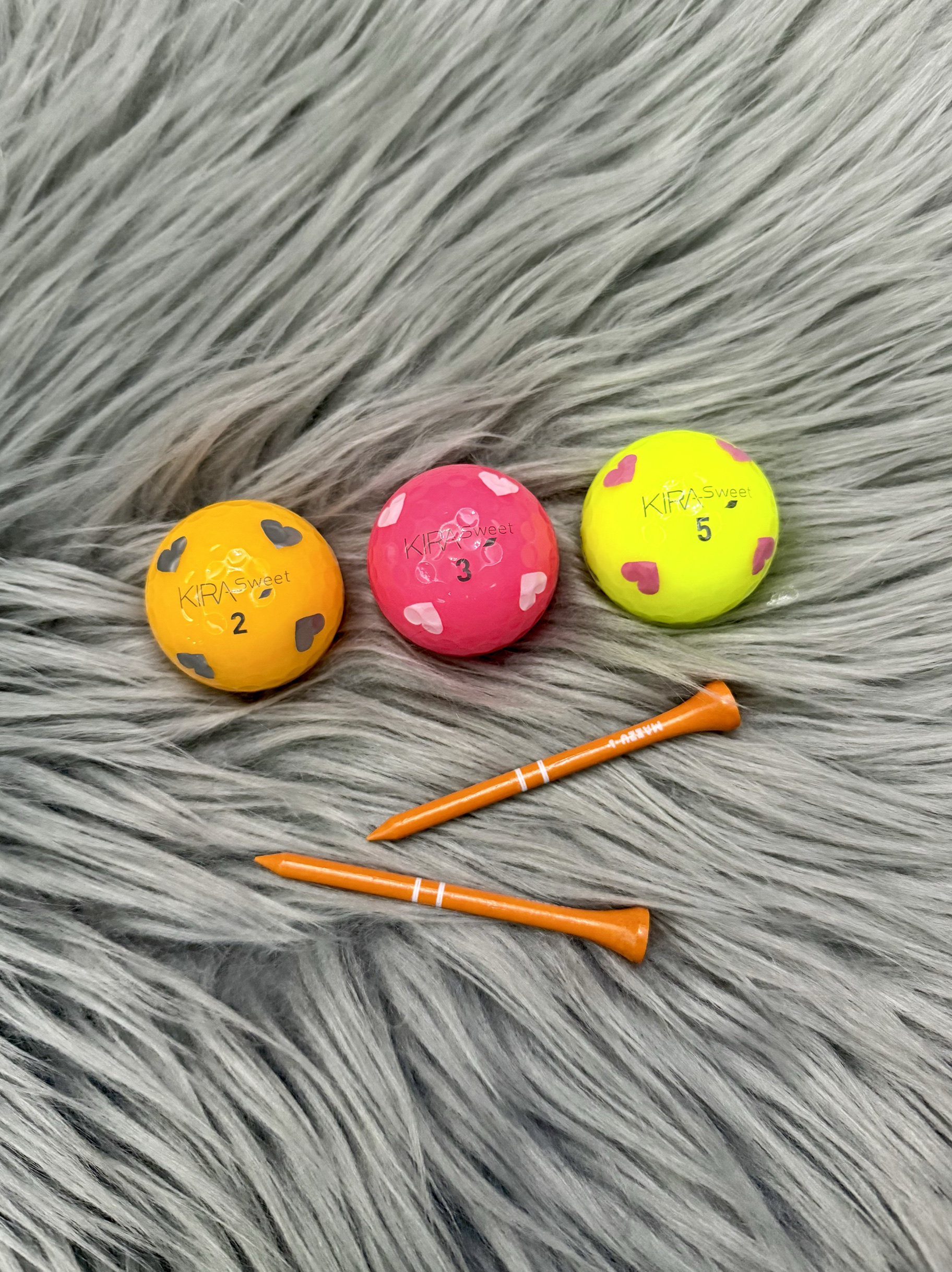 现货日本进口Kira三彩色爱心钻石切面三层限量版高尔夫球全新新球