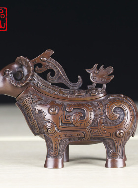 艺品江山纯铜仿古青铜器摆件