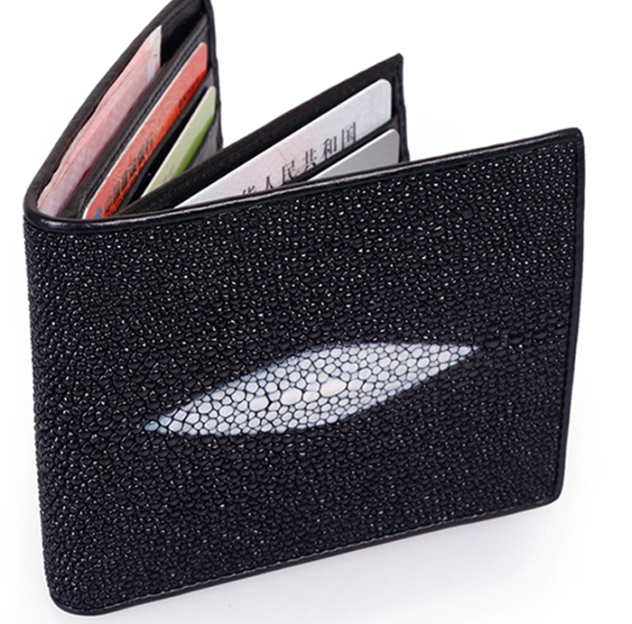 泰国珍珠鱼皮钱包 男女士短款钱夹真皮钱夹皮包内配牛皮EOULR4D7P
