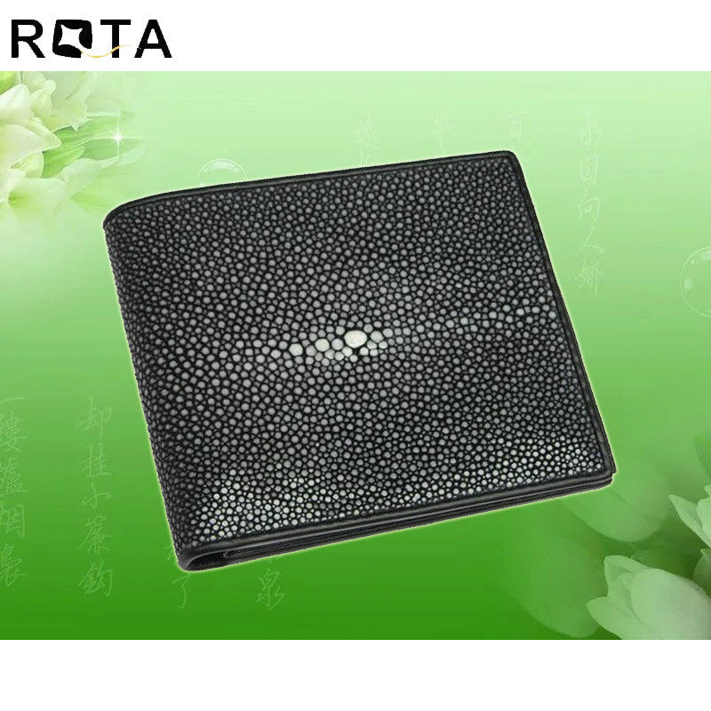 ROTA泰国 磨珠珍珠鱼皮钱夹 魔鬼鱼皮包 特色 正品真皮皮夹