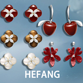 何方HEFANG幸运苹果耳环女轻奢时尚 柿柿如意耳钉百搭设计耳饰