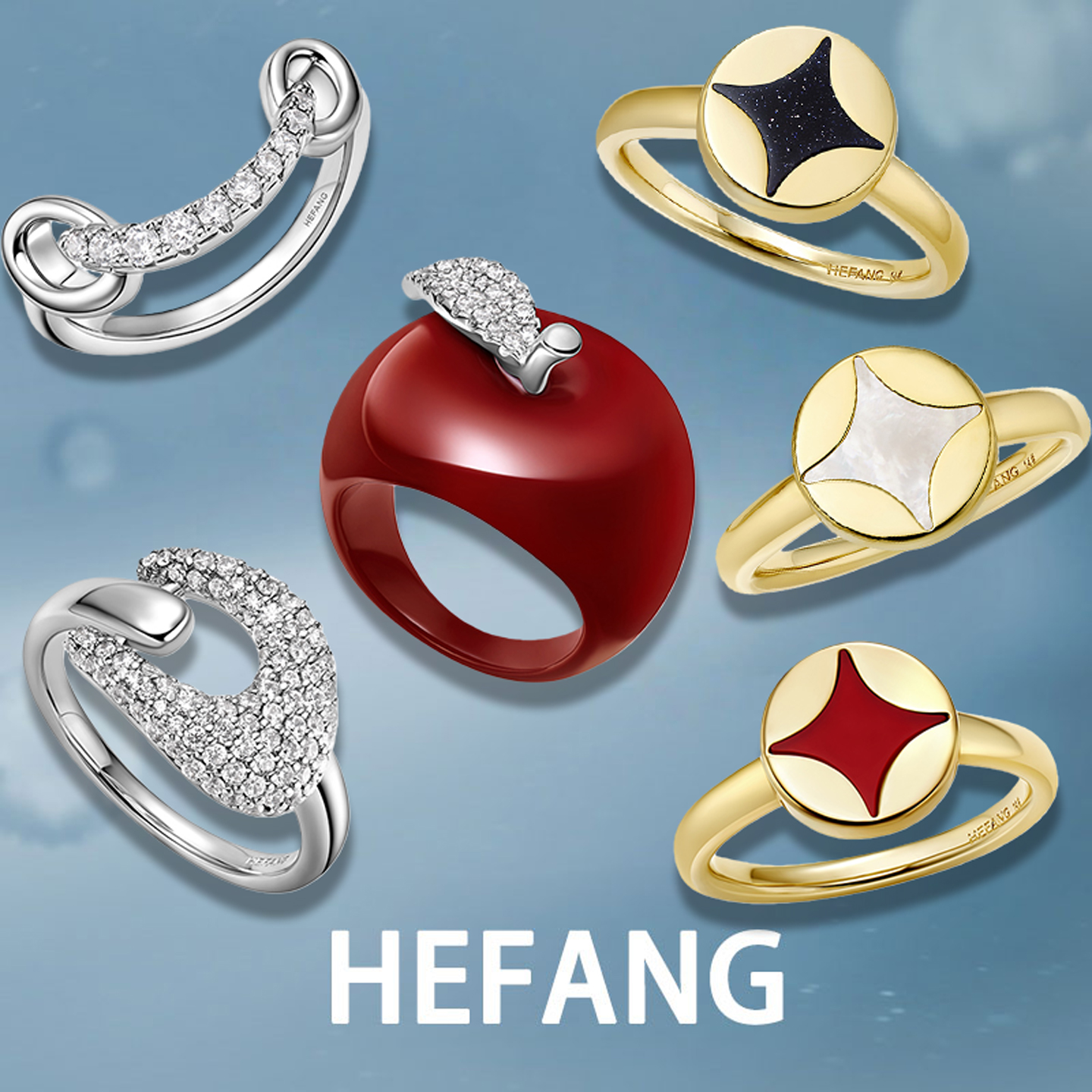 何方HEFANG幸运苹果幸运扣戒指