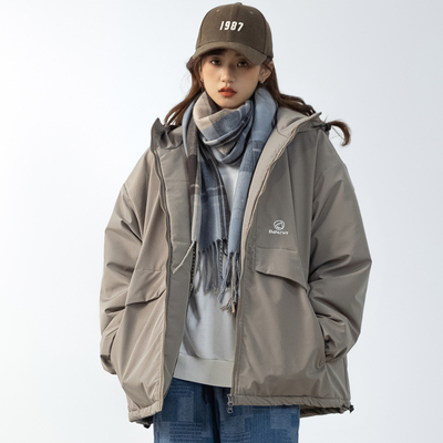 DrawNorth美式复棉衣棉服女山系中性风穿搭加厚冬季宽松外套短款