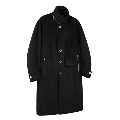 「讶梦」毛呢金银铜不对称结构大衣J54「侵蚀装备」