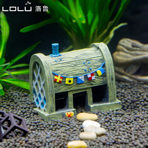 玻璃鱼缸水族造景菠萝躲避海绵
