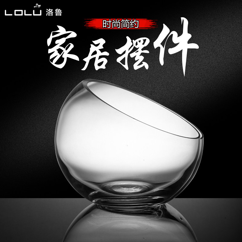 创意欧式家居摆件客厅装饰品斜口玻璃花瓶糖果罐烛台办公桌玄关