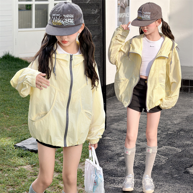 女童防晒衣夏季薄款长袖外套2026新款儿童夏装女大童透气防晒服潮