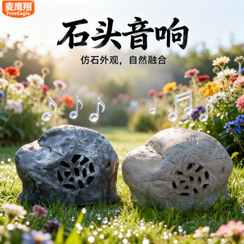 8福寿石防水草坪音响音箱户外喇叭公园花园仿石小区背景广播 - 封面