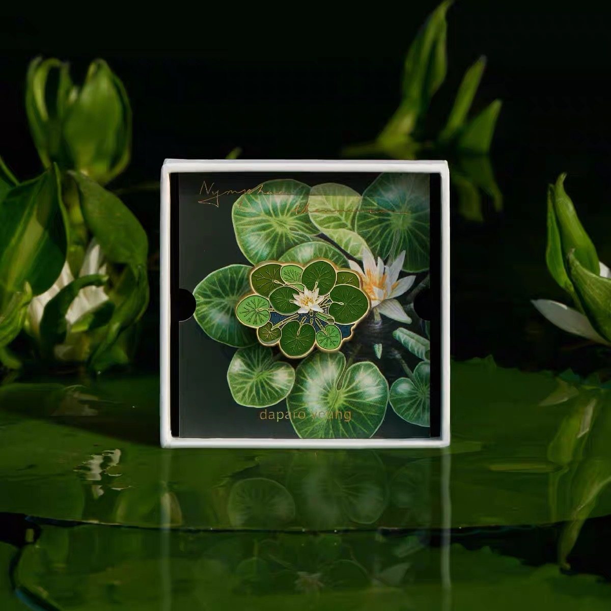 daparo温泉睡莲夜光原创设计胸针胸花领针徽章精美生日礼物送闺蜜