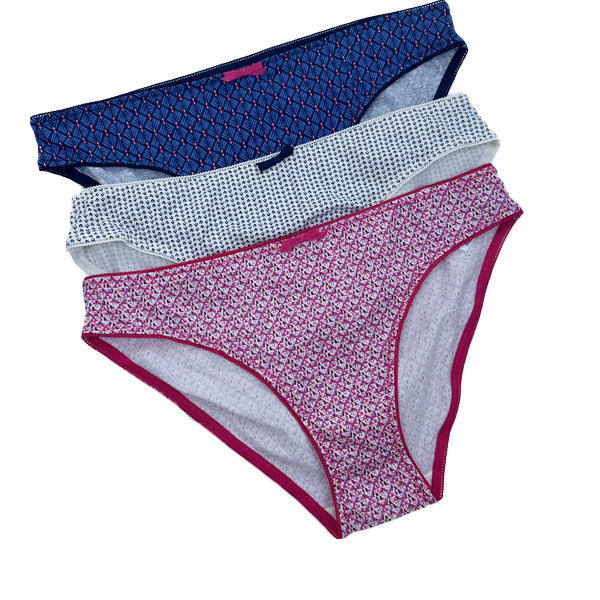 艾格伊品专柜正品全棉低腰印花三角裤底裤内裤女三件套 170738009图片