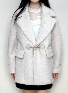 断码cache正品西装领仿毛呢大衣显瘦夹棉棉服春秋冬外套女8816006