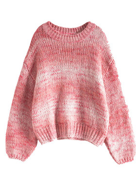 Mixblu麦斯兰专柜正品可爱休闲圆领渐变色宽松毛衣女秋冬BXB61608