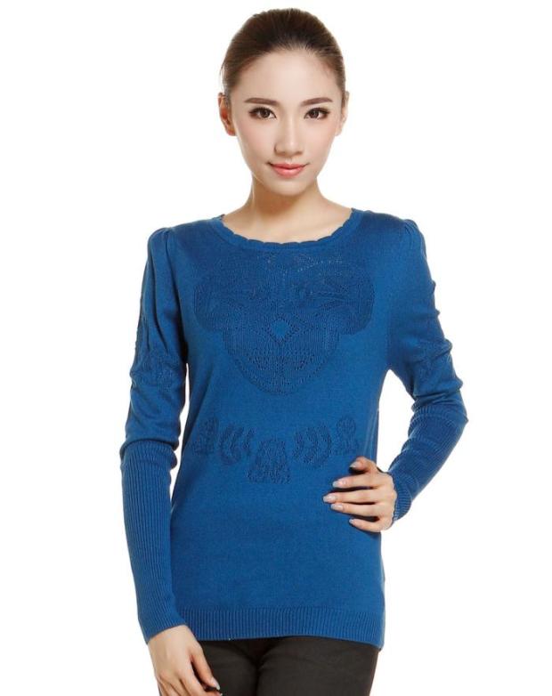 艾格淘特专柜正品纯色镂空套头修身中长款针织衫线衣女 130117196