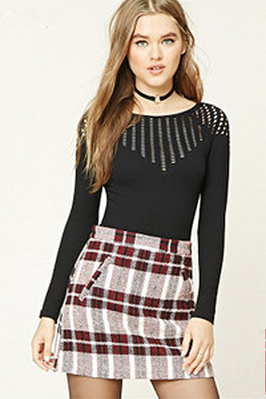 F21系列专柜正品镂空针织衫