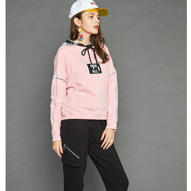 套头宽松大版棉质外套卫衣女