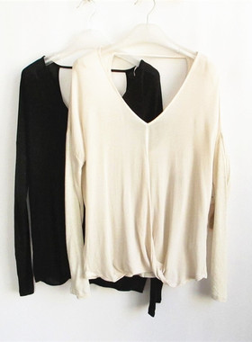 F21系列正品A-15-6-1-2V领长袖针织春秋夏女T恤072292