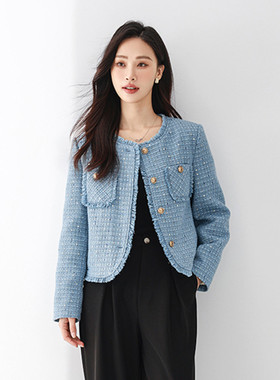 Mixblu麦斯兰专柜正品轻奢小香风毛边90绒羽绒服外套女冬WXC20931