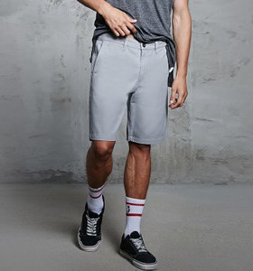 F21正品休闲运动纯色中腰牛仔短裤男裤夏 095211