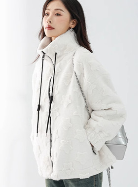 Mixblu麦斯兰专柜正品软乎乎星星立领宽松厚外套女春秋冬BXB24001