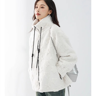 Mixblu麦斯兰专柜正品软乎乎星星立领宽松厚外套女春秋冬BXB24001