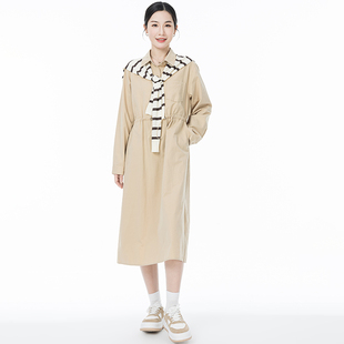 Mixblu麦斯兰专柜长袖衬衫裙条纹披肩两件套装女春秋WX727472