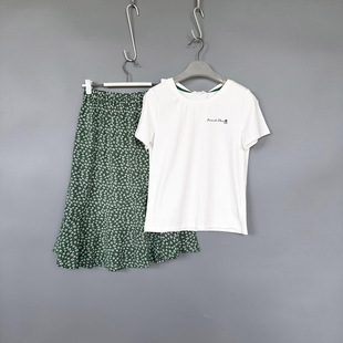 女夏 白T印花裙两件套装 600A3012 清新可爱圆领短袖 拉系列专柜正品