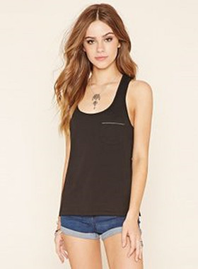 F21正品休闲运动纯色露背工字背心潮女夏 222814