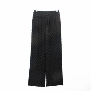 cache专柜正品休闲百搭棋盘格松紧腰阔腿裤春秋长裤女 7182003