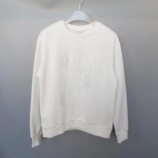 拉系列女装正品A-4-5-1-3宽松亮片拼字圆领内加绒卫衣82423212