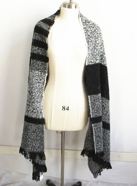 F21系列专柜正品B-7-4-2-1拼色毛边仿羊毛柔软厚男女大围巾253505