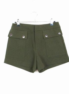 艾格伊品专柜正品通勤双袋中腰纯色春秋夏短裤休闲裤女 8A0120065