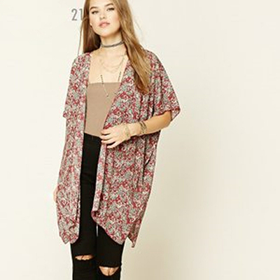 F21正品A-16-5-2-3中长款夏女披肩外搭外套 234225