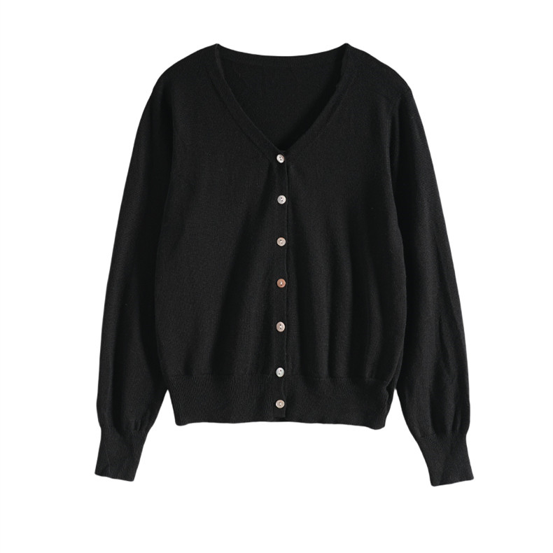 Mixblu麦斯兰专柜正品休闲百搭纯色V领薄针织开衫女春秋 WW261232