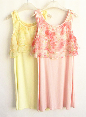 欧系列正品C-11-12-1-1两件套玫瑰印花无袖夏家居服睡裙RD10402