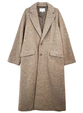 新品专柜正品纯色西装领过膝长款毛呢外套女春秋冬 010DAG30-6320